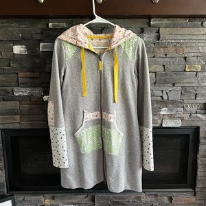 Evy’s Tree Rosie Hoodie in Dove Gray Patchwork